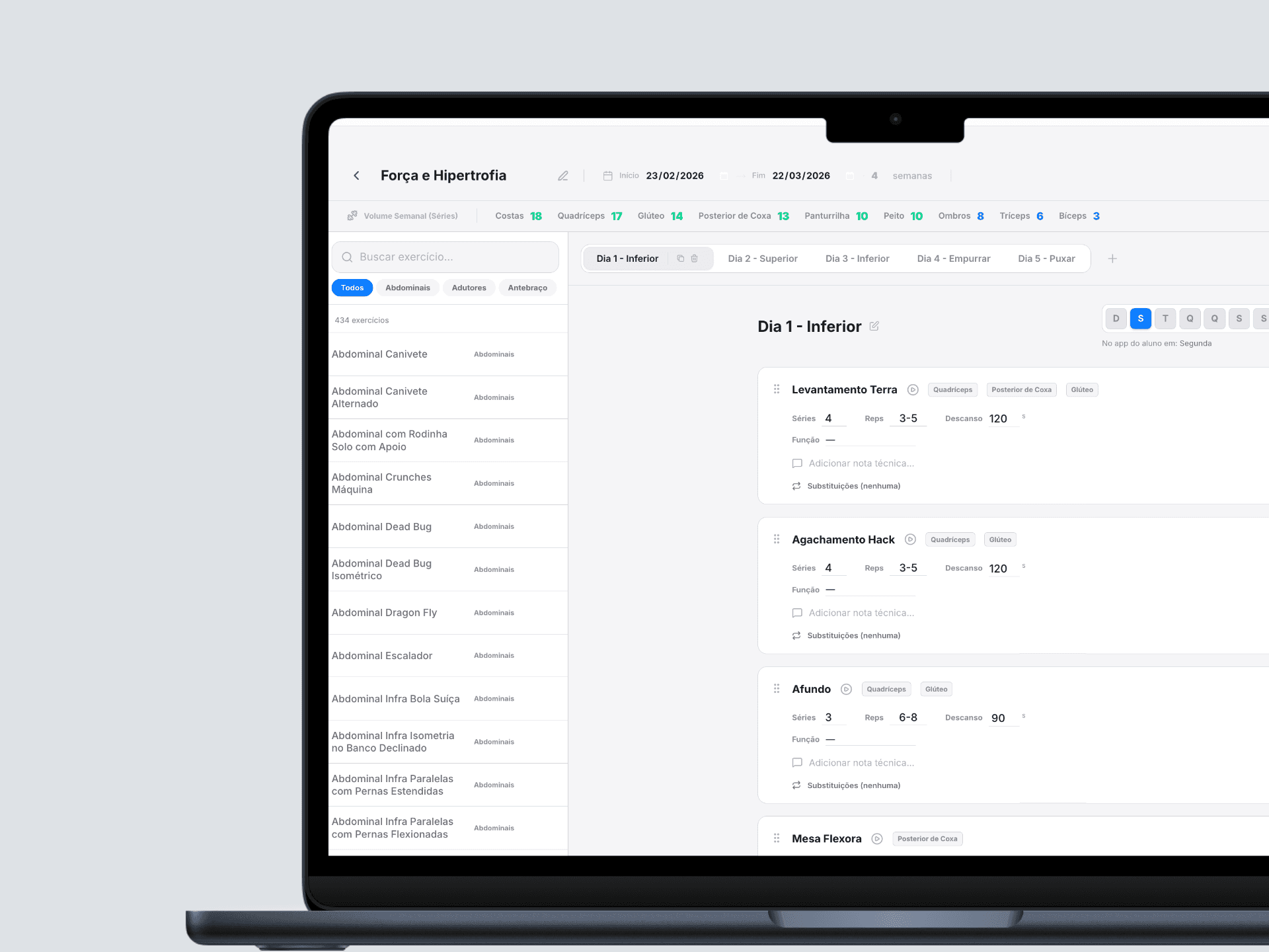 Kinevo — construtor de programas de treino